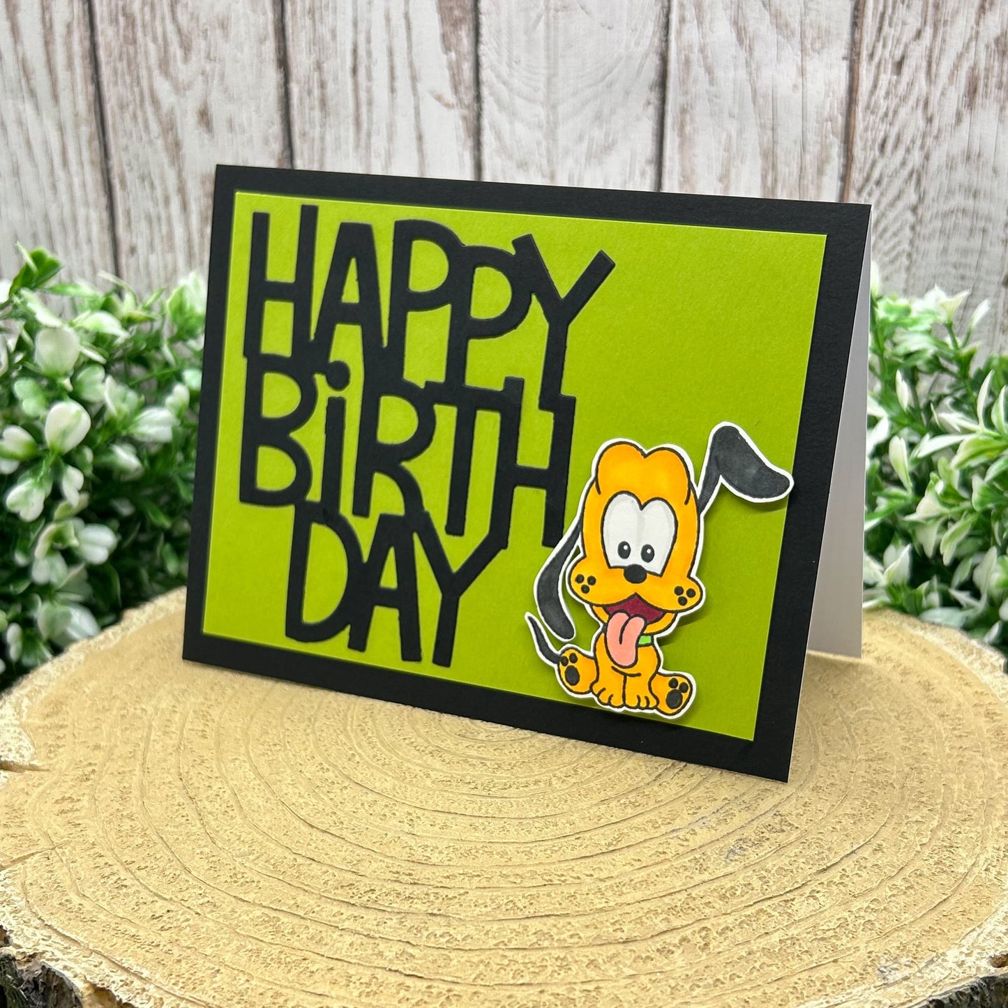 Yellow Cartoon Dog Handmade Character Birthday Card-1