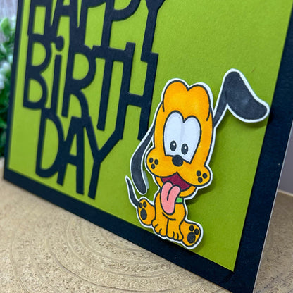 Yellow Cartoon Dog Handmade Character Birthday Card-2