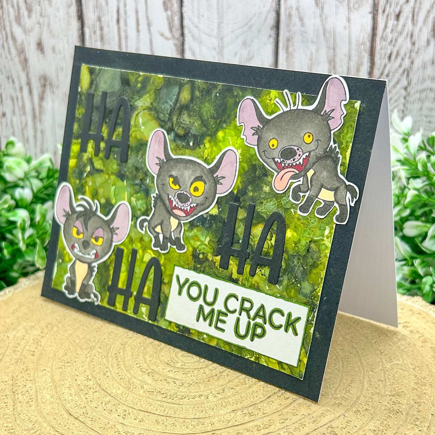 You Crack Me Up Hyenas Handmade Character Themed Card-1