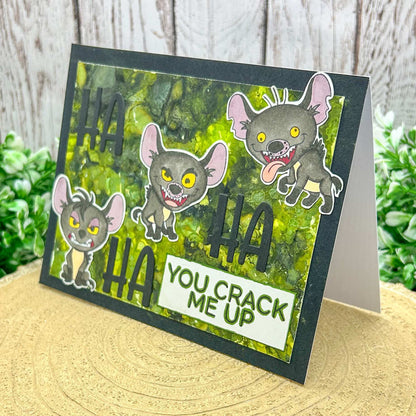 You Crack Me Up Hyenas Handmade Character Themed Card-1