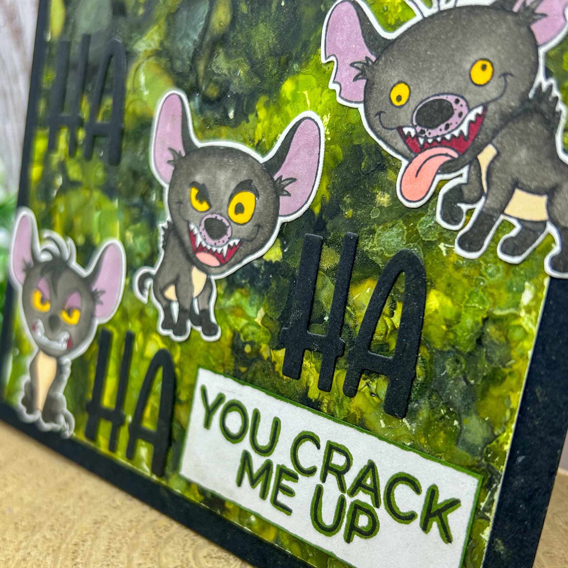 You Crack Me Up Hyenas Handmade Character Themed Card-2
