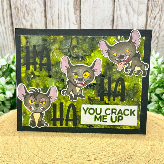 You Crack Me Up Hyenas Handmade Character Themed Card