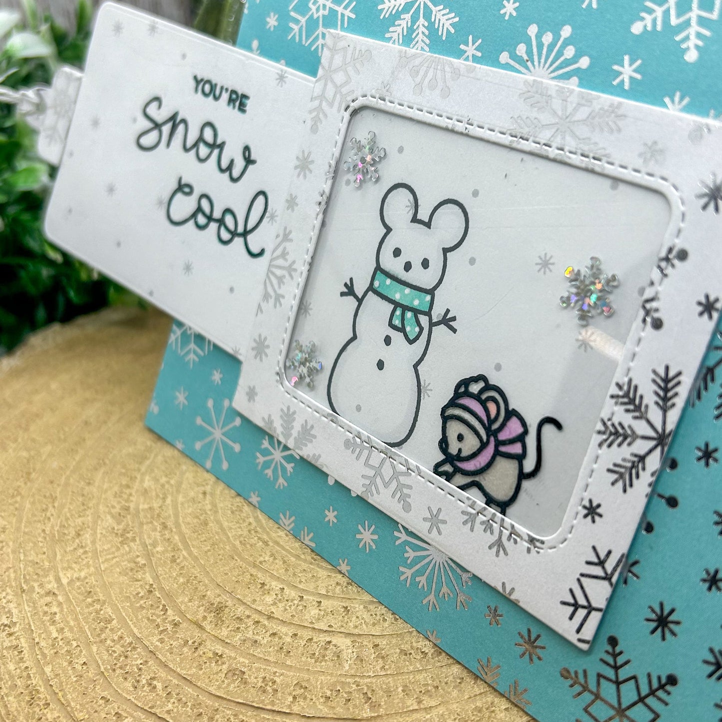 You're Snow Cool Pull Reveal Handmade Christmas Card-3