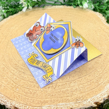You're Sweet Wizard Frog Handmade Easel Card