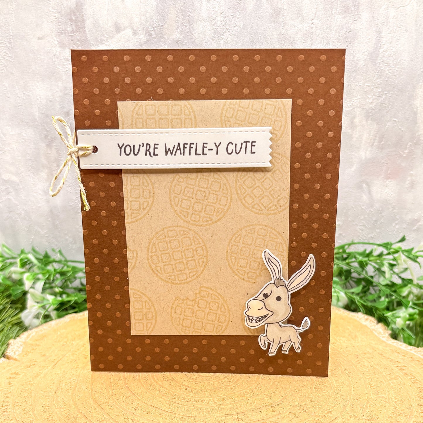You're Waffle-y Cute Donkey Handmade Character Card