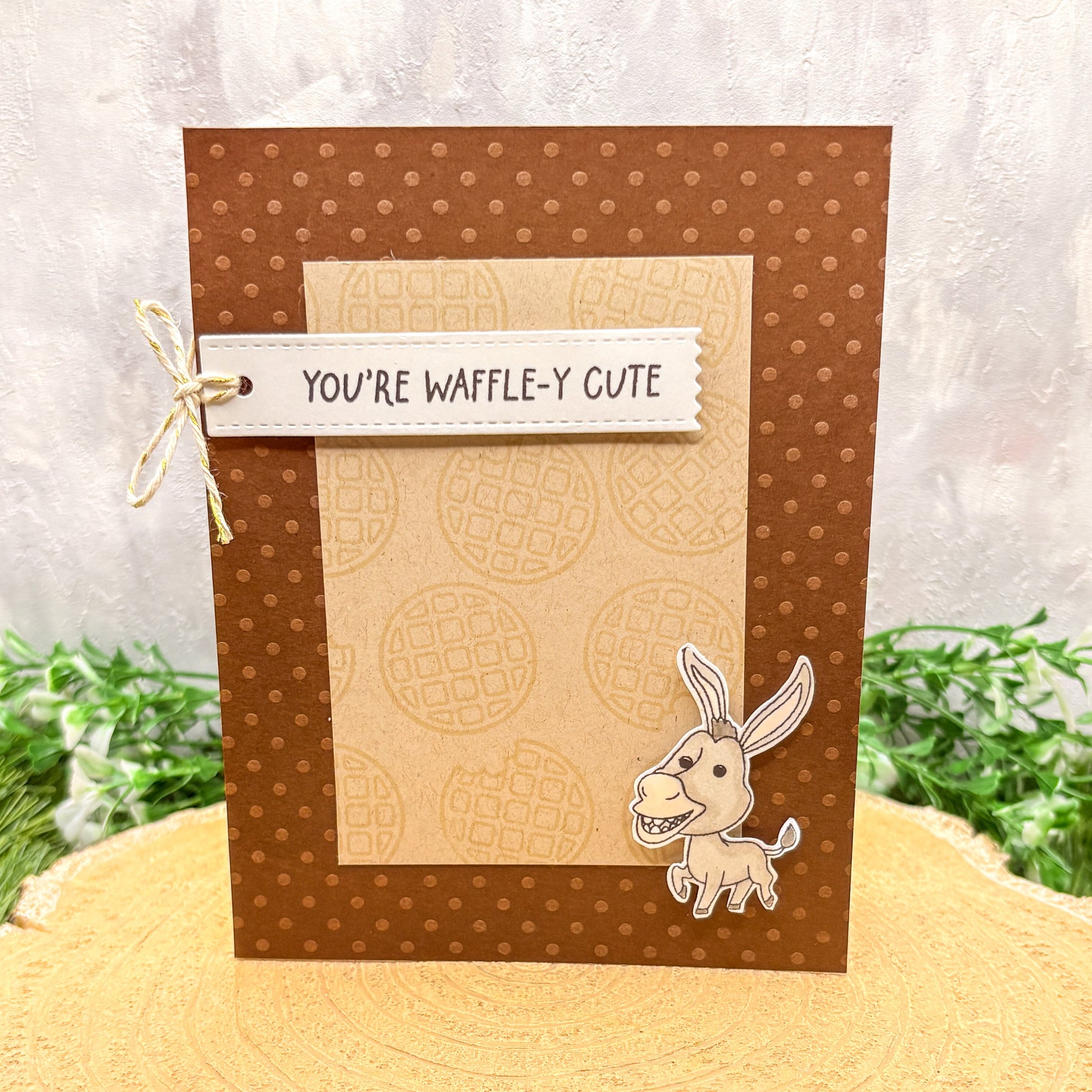 You're Waffle-y Cute Donkey Handmade Character Card