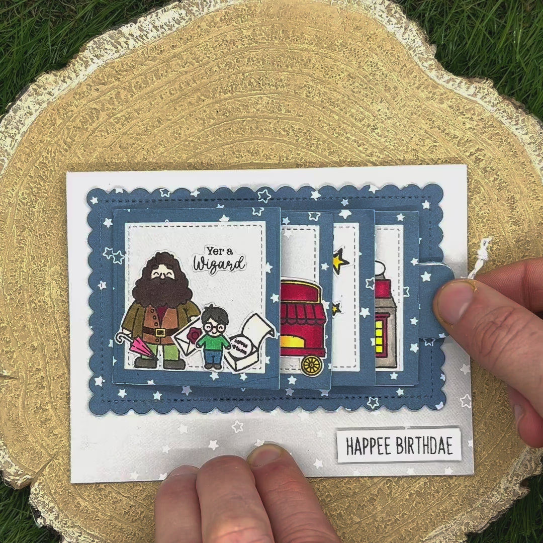 Wizard Boy & Friends Handmade Storybook Birthday Card-VIDEO