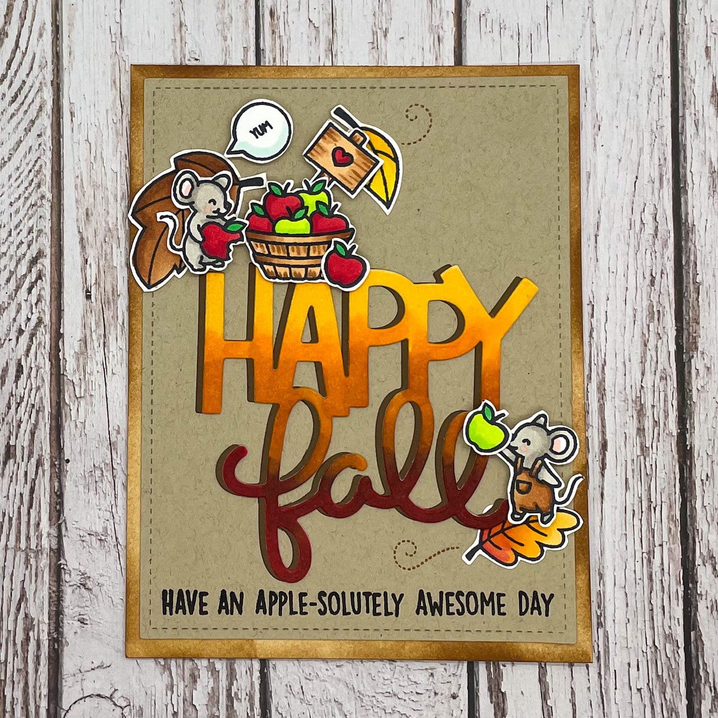 Apple-solutley Awesome Day Autumn Themed Handmade Card