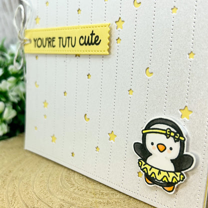 Ballerina Penguin TuTu Cute Handmade Birthday Card-2