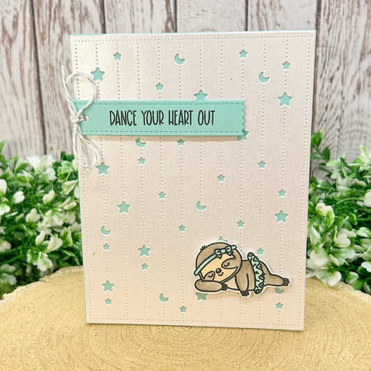 Ballerina Sloth Handmade Birthday Card