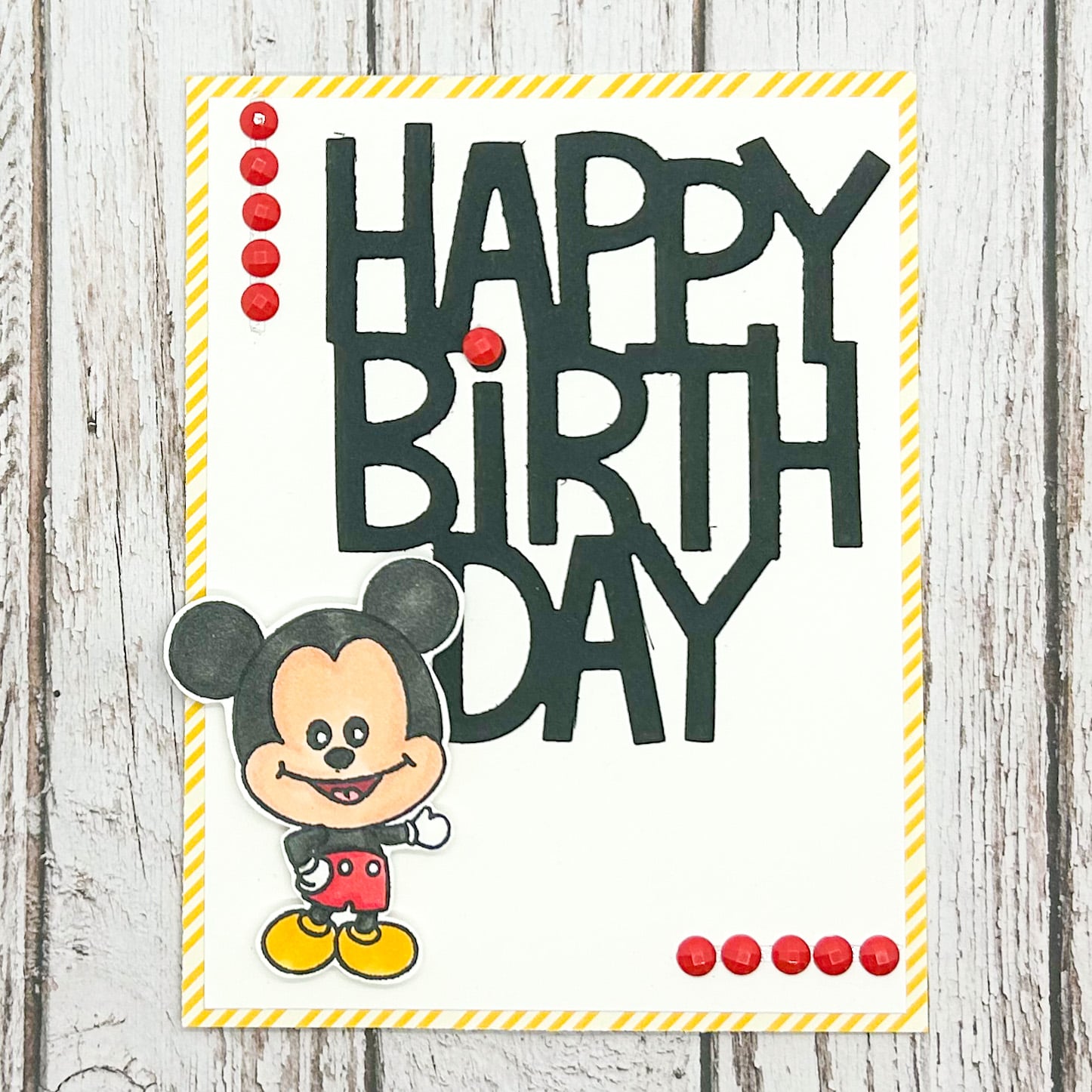 Boy Mouse Character Themed Handmade Birthday Card