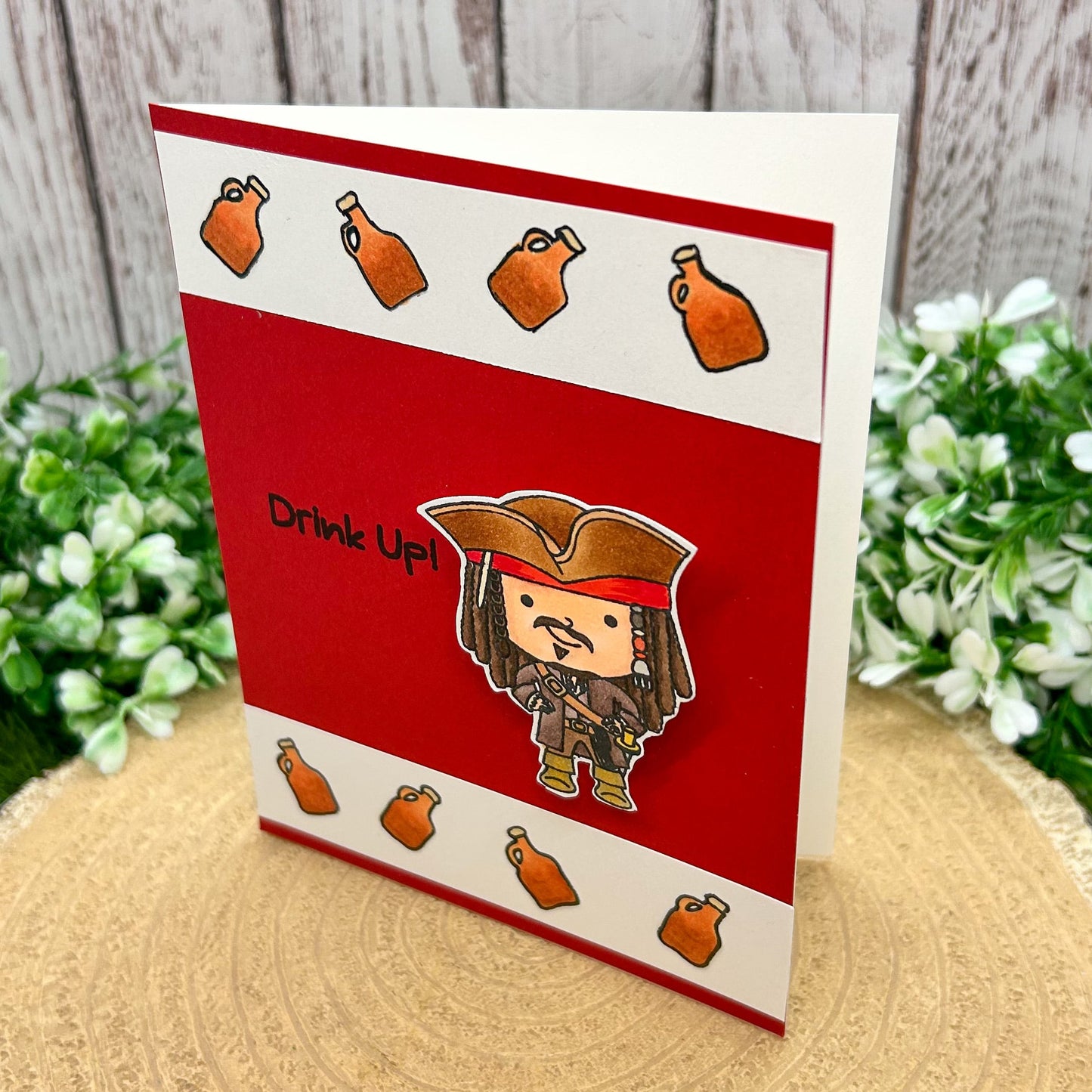 Captain Jack Drink Up! Character Themed Handmade Card-1