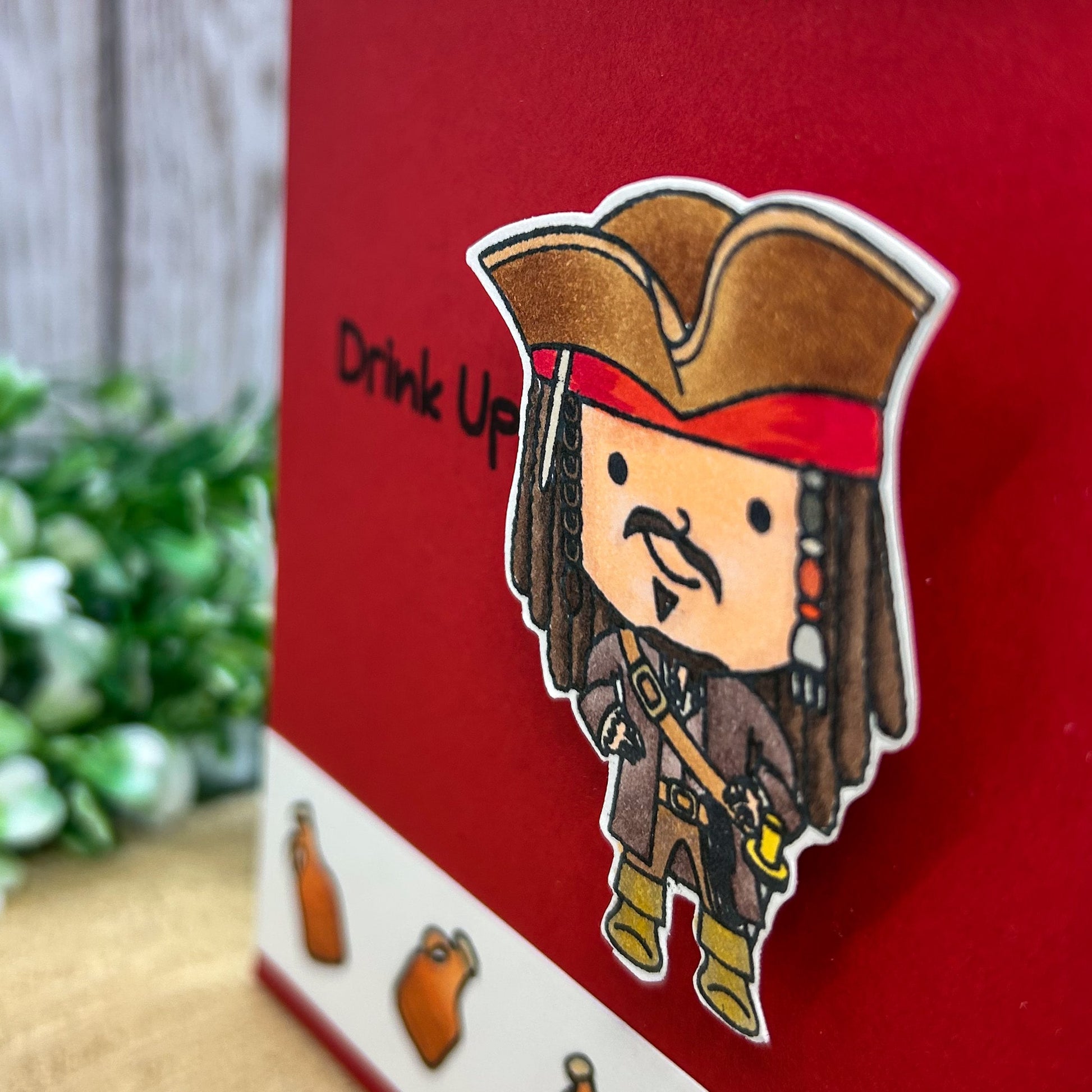 Captain Jack Drink Up! Character Themed Handmade Card-2