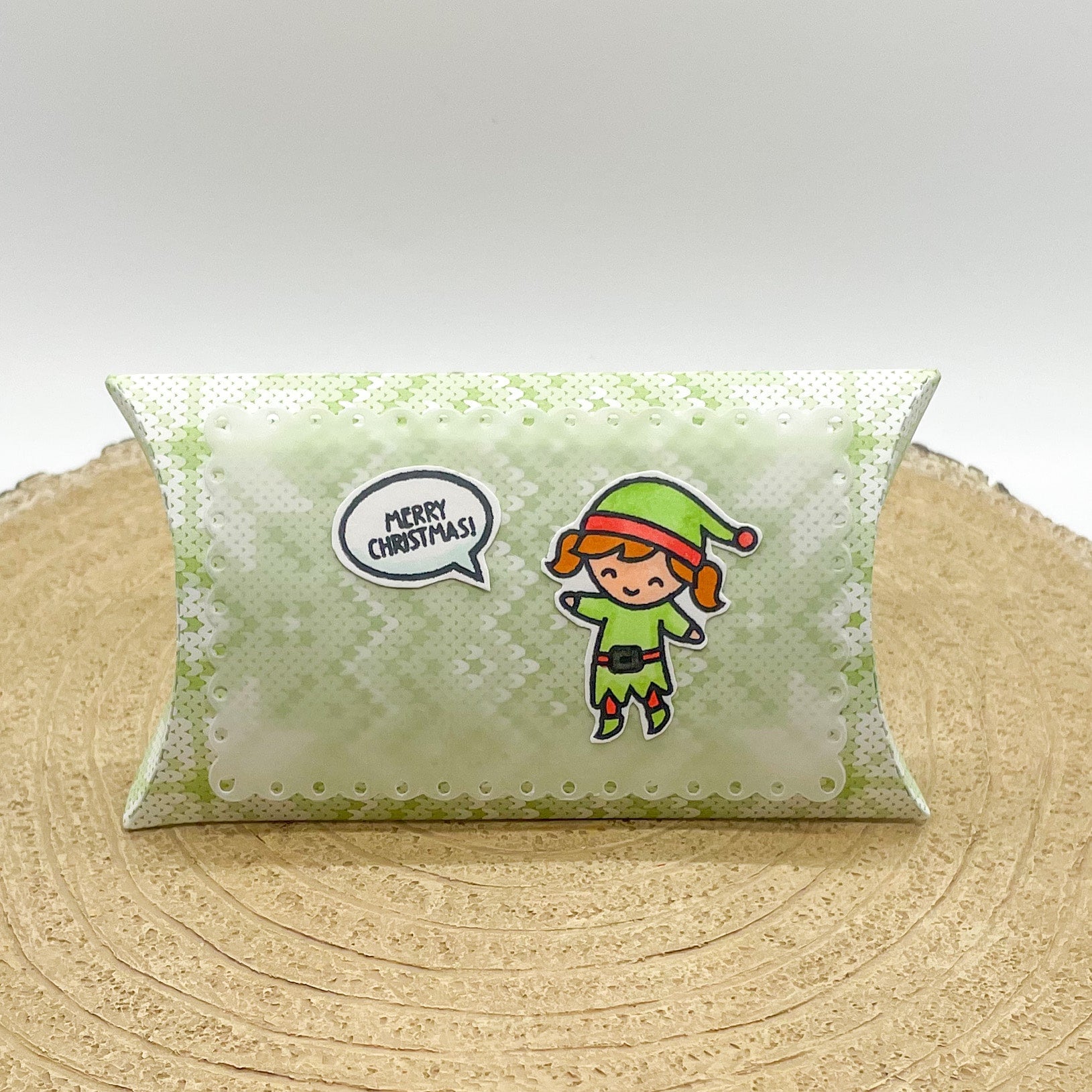 Cute Girl Elf Handmade Christmas Pillow Gift Box