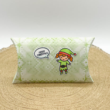 Cute Girl Elf Handmade Christmas Pillow Gift Box