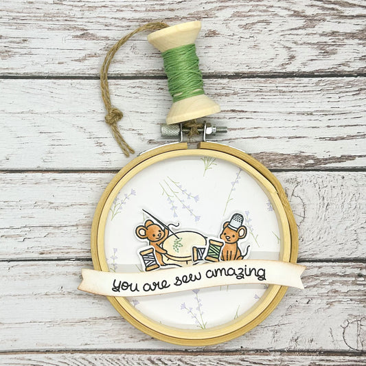 Cute Mice Sew Amazing Embroidery Hoop Hanging Ornament