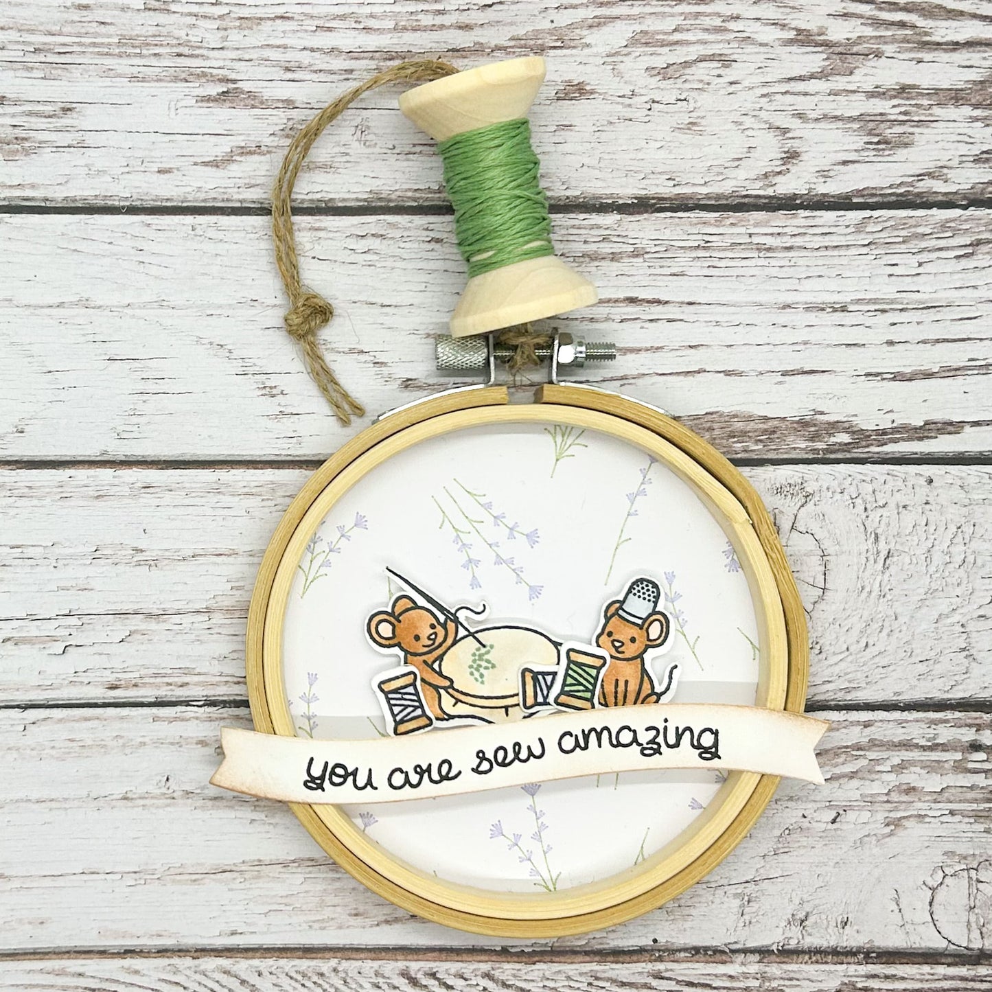 Cute Mice Sew Amazing Embroidery Hoop Hanging Ornament