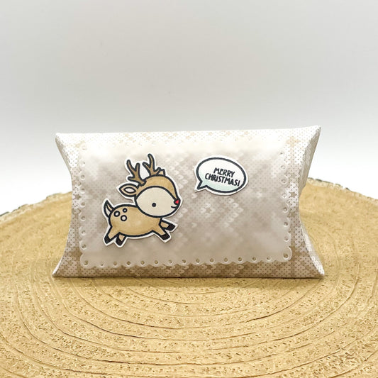 Cute Reindeer Handmade Christmas Pillow Gift Box