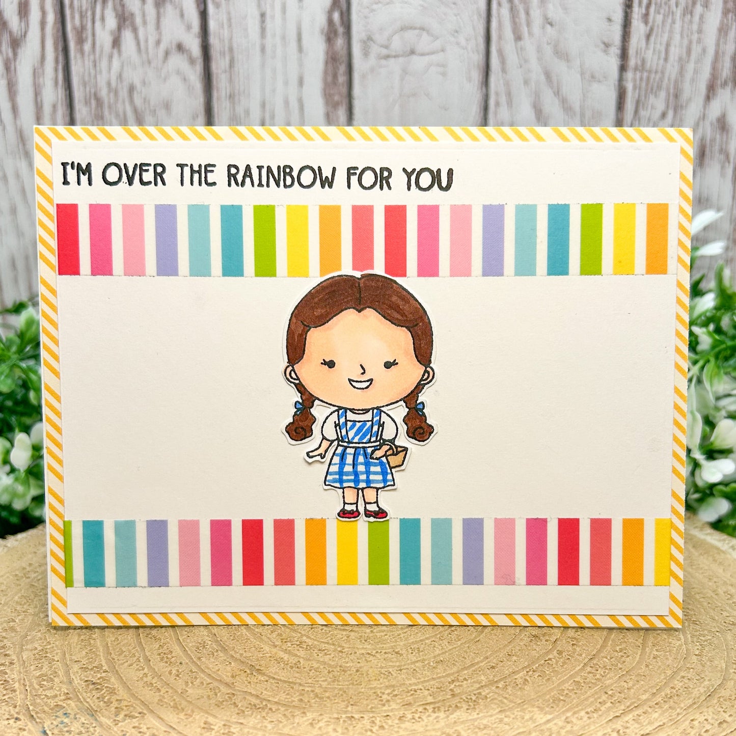 Dorothy Over The Rainbow Character Themed Handmade Card