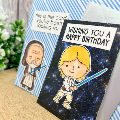 Galactic Heroes Character Themed Handmade Birthday Card-2