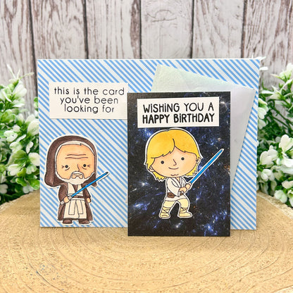 Galactic Heroes Character Themed Handmade Birthday Card