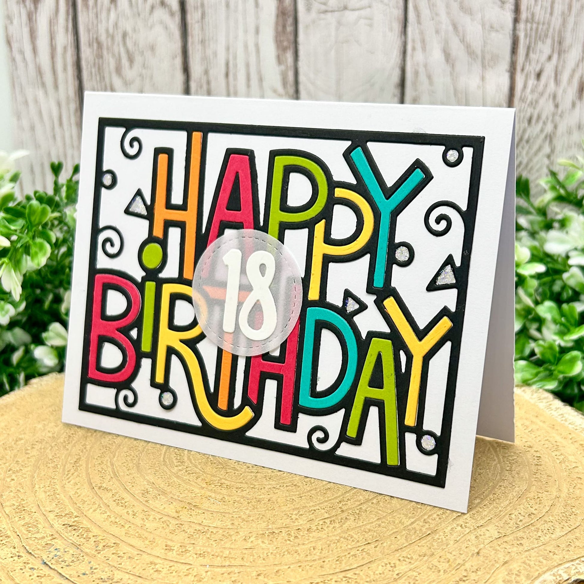Happy 18th Birthday Colourful Letters Handmade Card-1