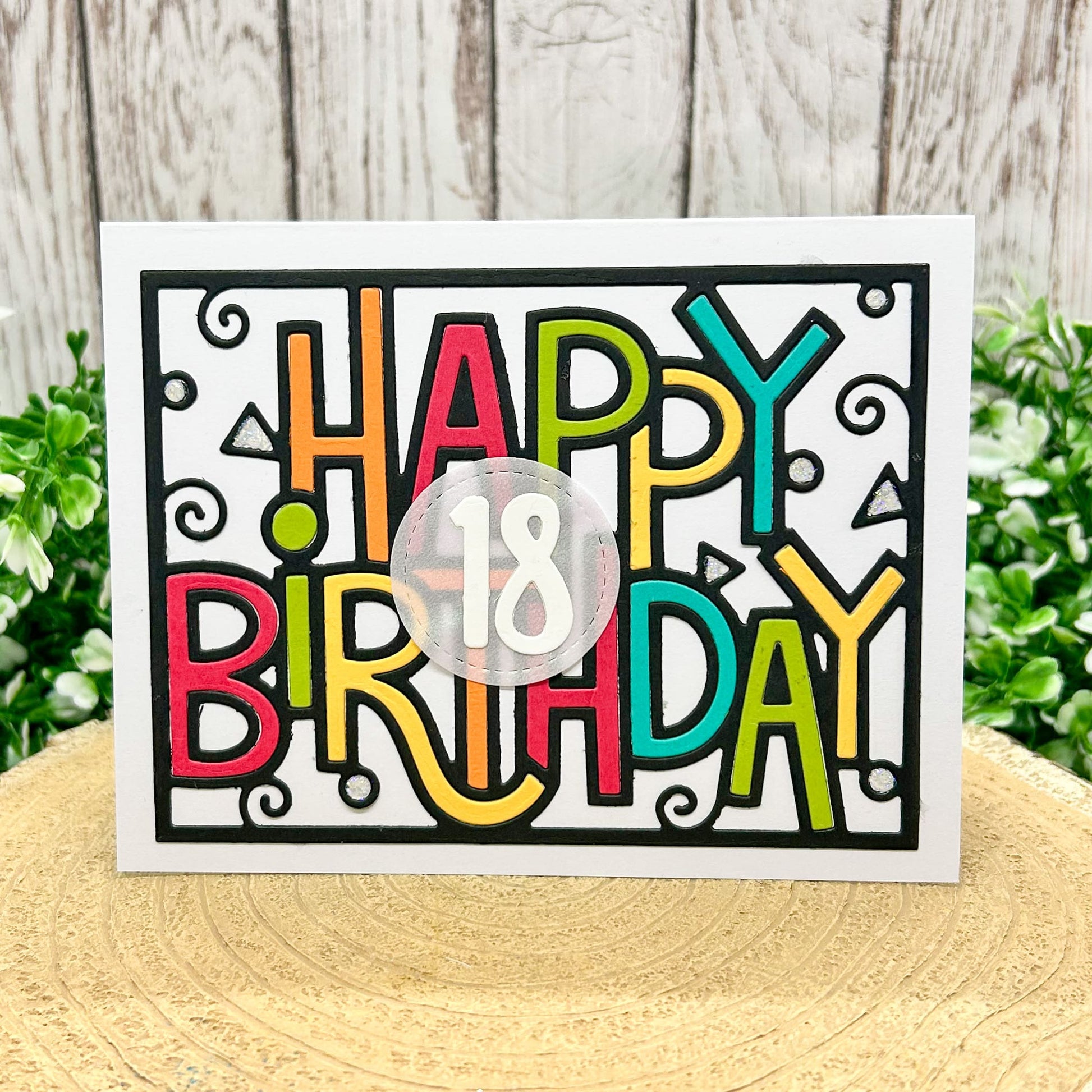Happy 18th Birthday Colourful Letters Handmade Card