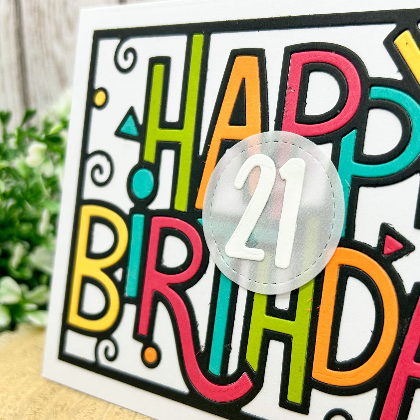 Happy 21st Birthday Colourful Letters Handmade Card-2