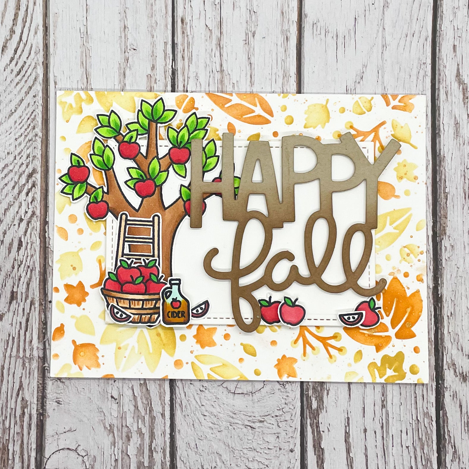 Happy Fall Autumn Themed Handmade Card