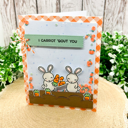 I Carrot 'Bout You Bunnies Handmade Shaker Card