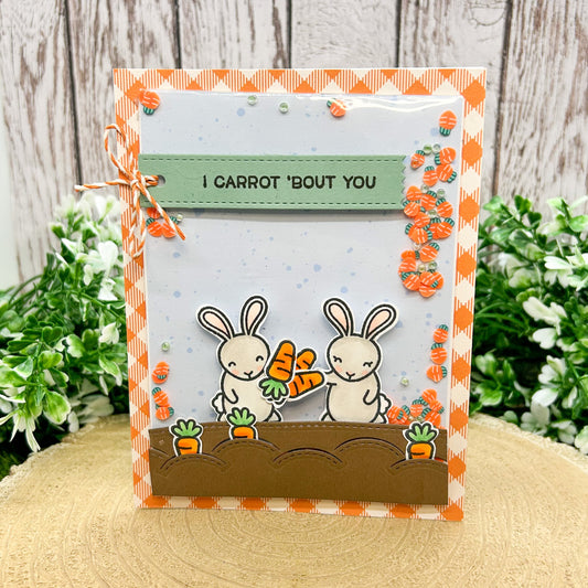 I Carrot 'Bout You Bunnies Handmade Shaker Card