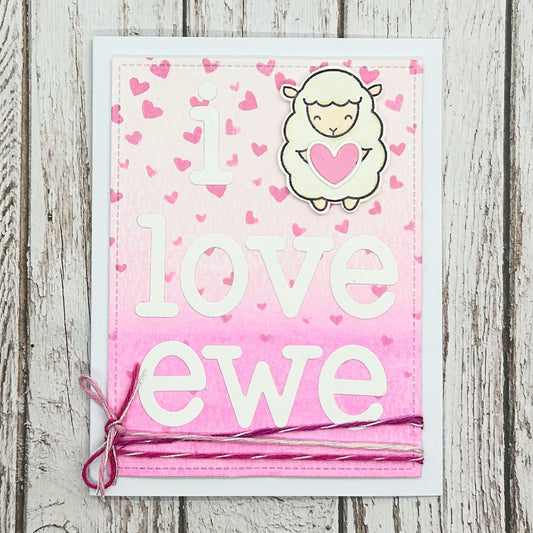 I Love Ewe Handmade Valentine's Card