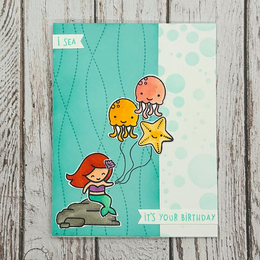 I Sea It's Your Birthday Mermaid Handmade Birthday Card