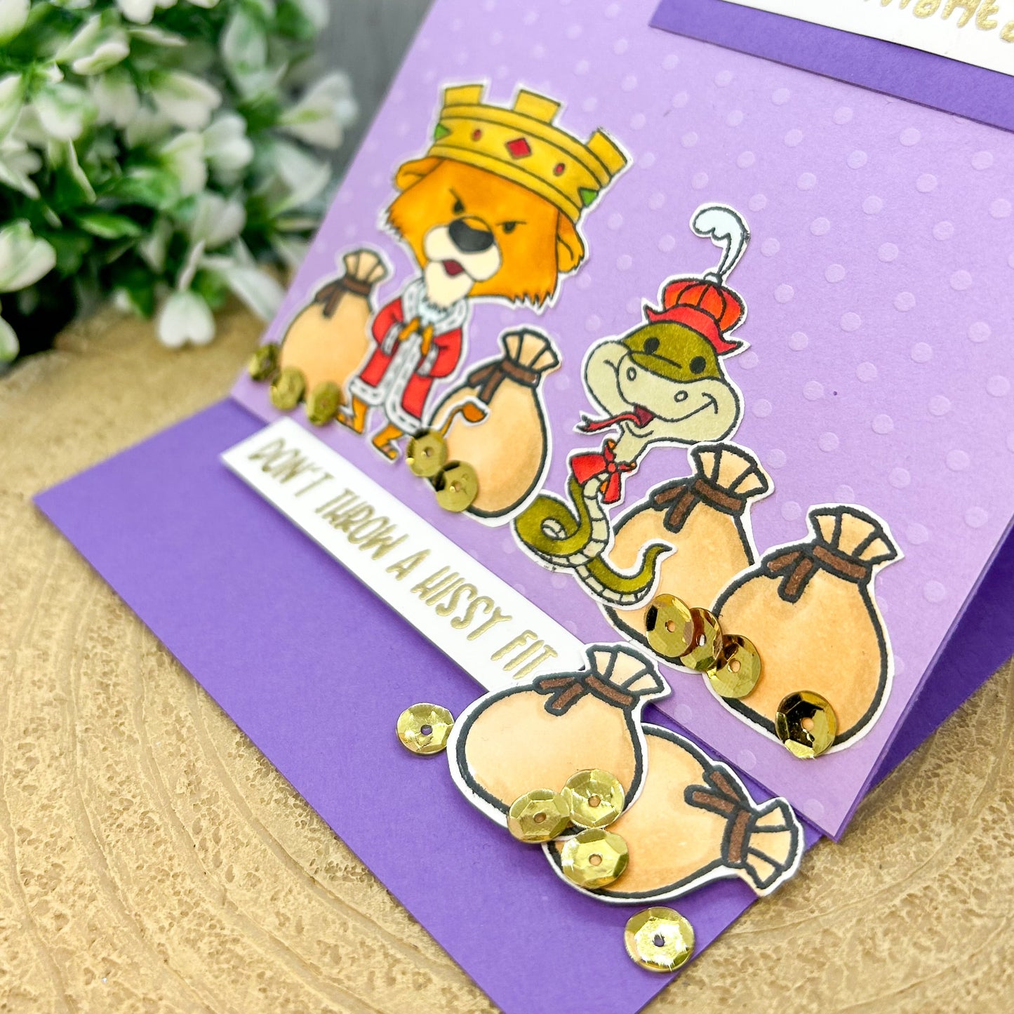 King & Snake Royal Wishes Character Themed Handmade Birthday Card-2