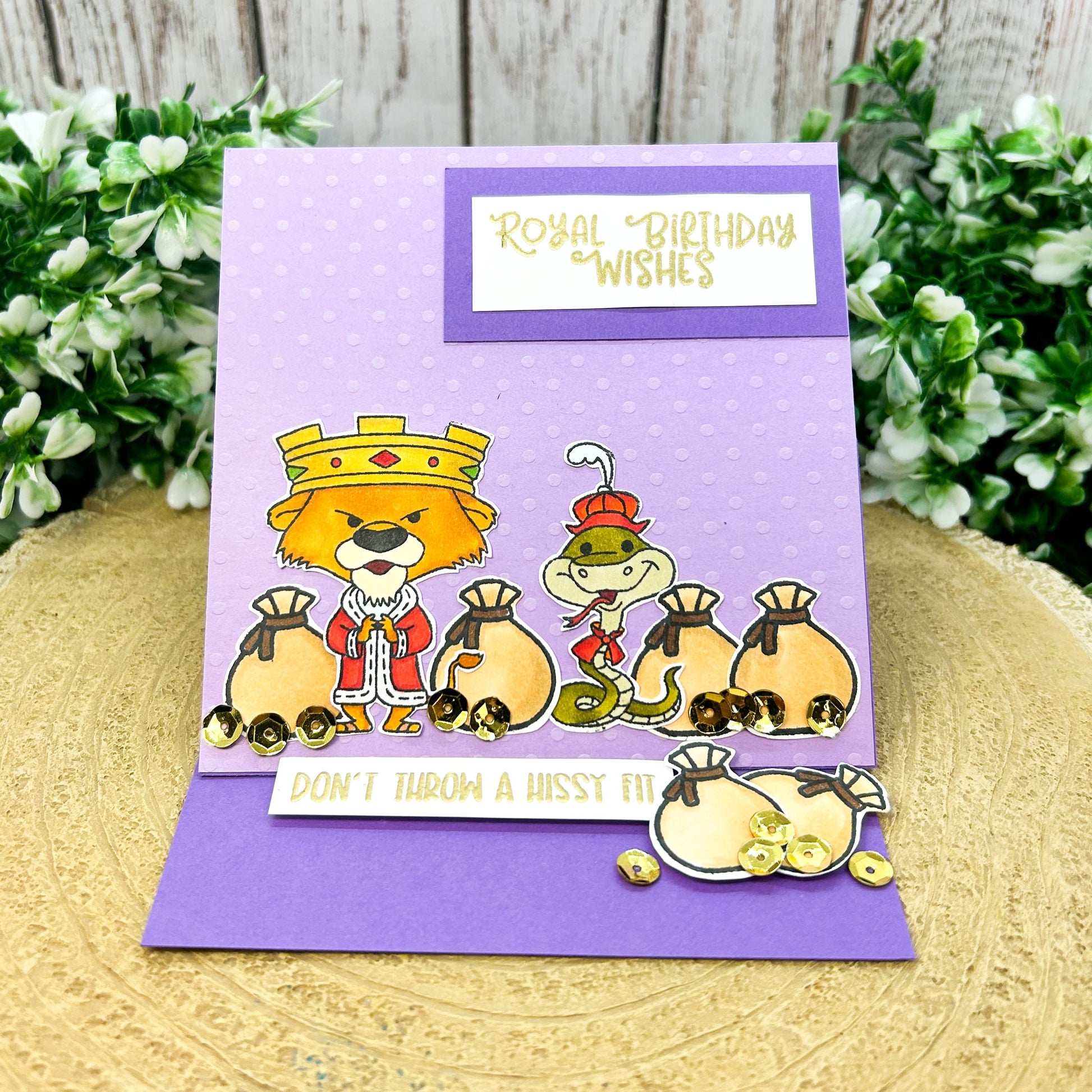 King & Snake Royal Wishes Character Themed Handmade Birthday Card