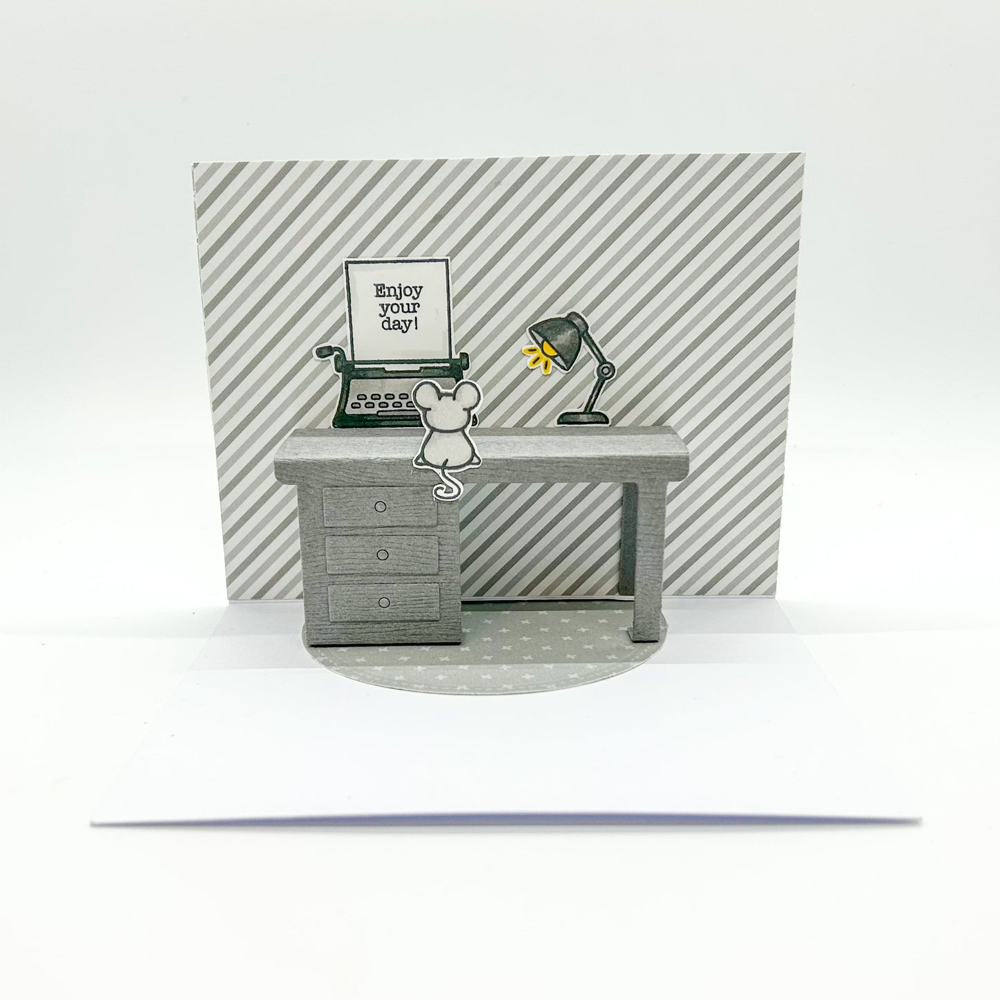 Mice Typewriter Pop Up Handmade Birthday Card-1