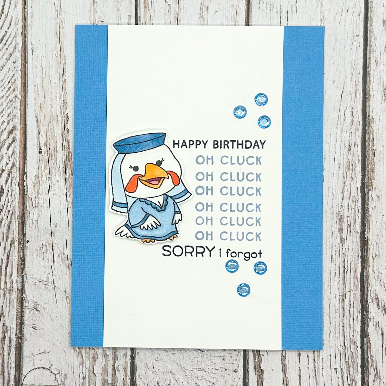 Oh Cluck Character Themed Handmade Belated Birthday Card