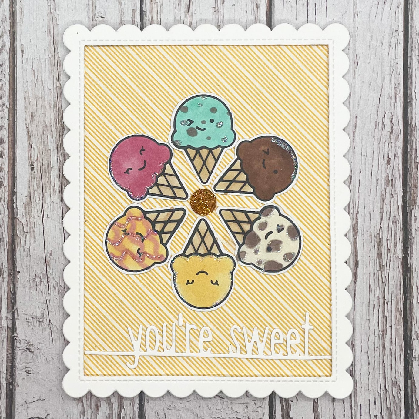 You¢‚¬„¢re Sweet Ice Cream Cones Handmade Card