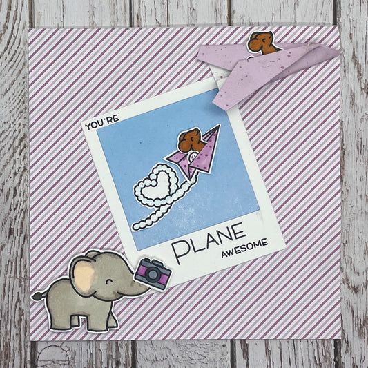 Elephant & Mice Paper Plane Awesome Handmade Card