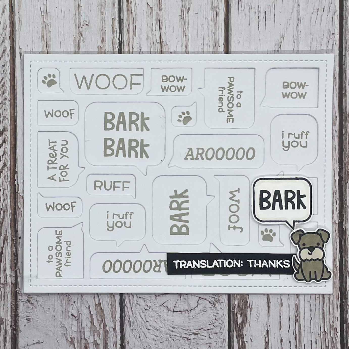 Cute Dog Quotes Handmade Thank You Card
