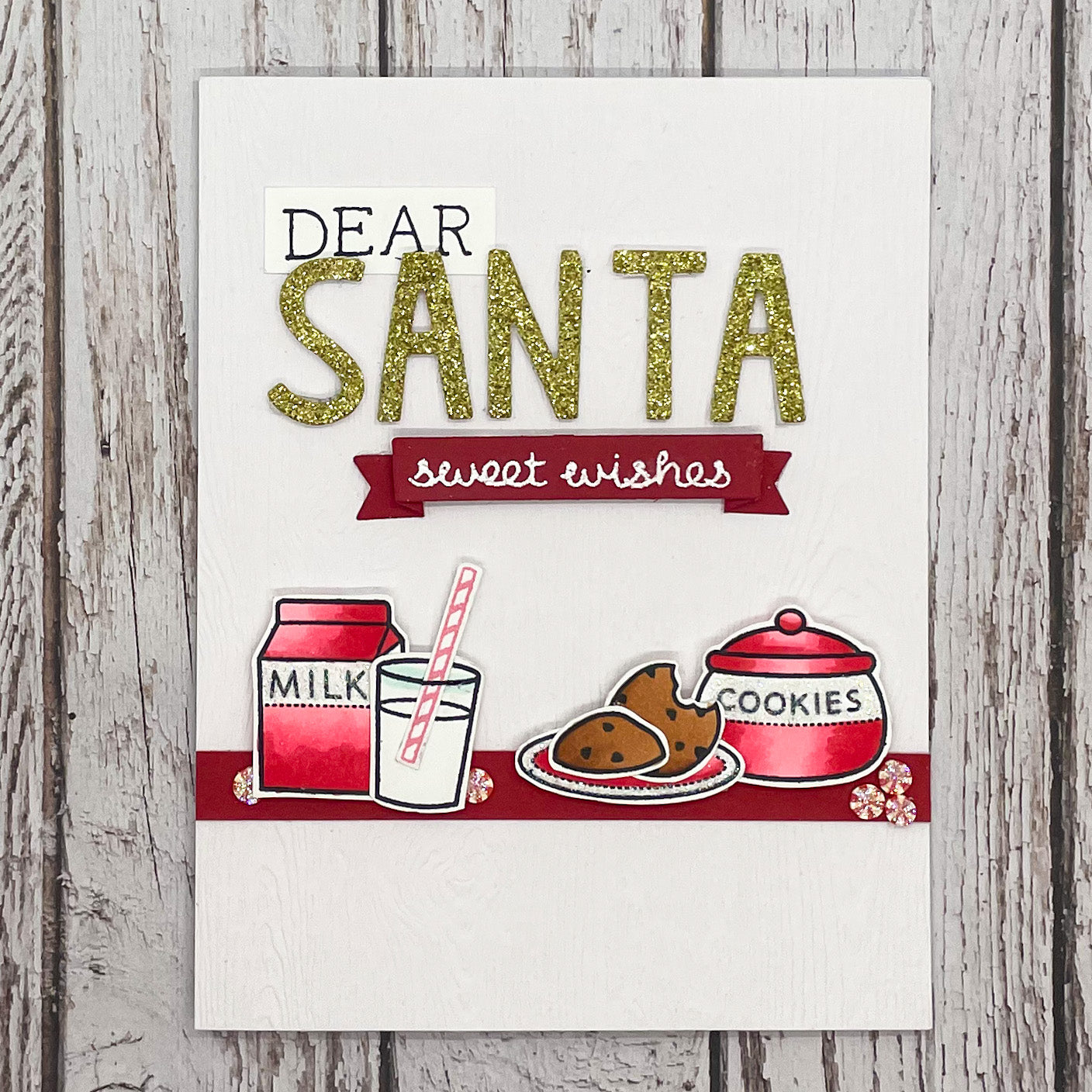 Santa Sweet Wishes Handmade Christmas Card