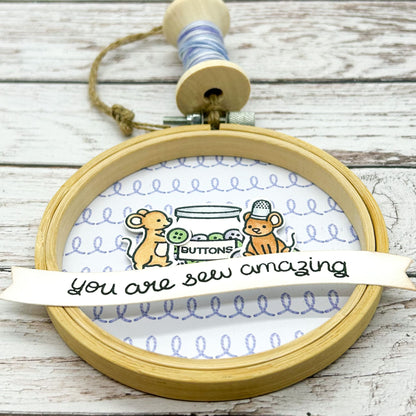 Playful Mice Sew Amazing Embroidery Hoop Hanging Ornament-1