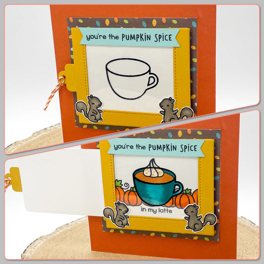 Pumpkin Spiced Latte Reveal Handmade Card