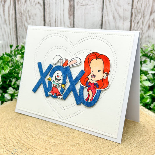 Roger & Jessica XOXO Character Themed Handmade Card-1