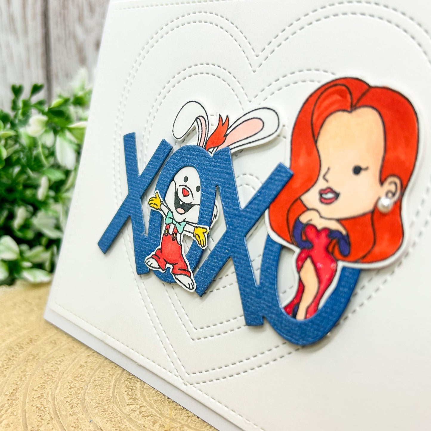 Roger & Jessica XOXO Character Themed Handmade Card-2