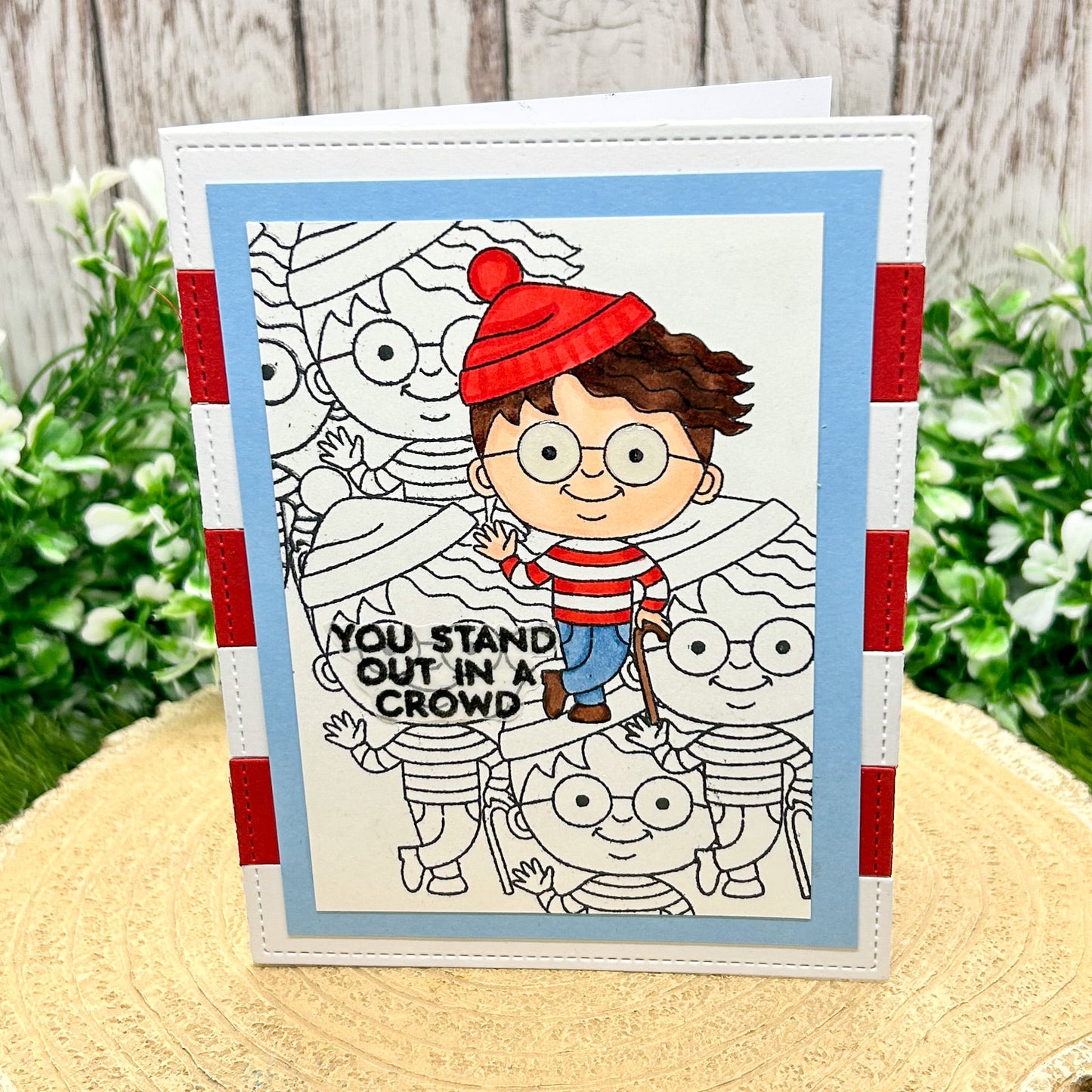 Wally Stand Out In A Crowd Character Themed Handmade Card