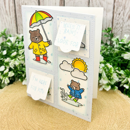 When It Rains I'm Here For You Bears Handmade Card