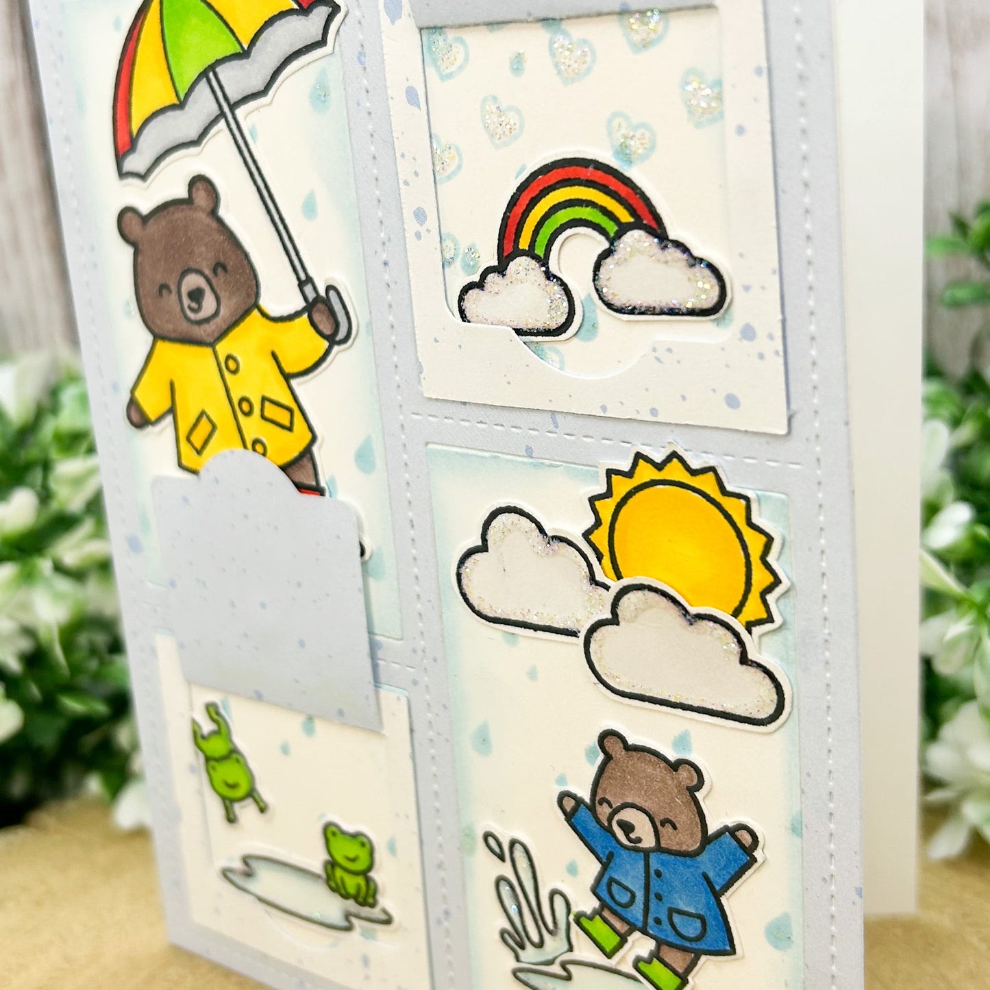 When It Rains I'm Here For You Bears Handmade Card