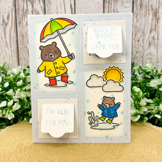 When It Rains I'm Here For You Bears Handmade Card