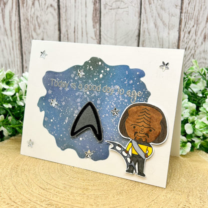 Worf Klingon Quote Character Themed Handmade Card-1